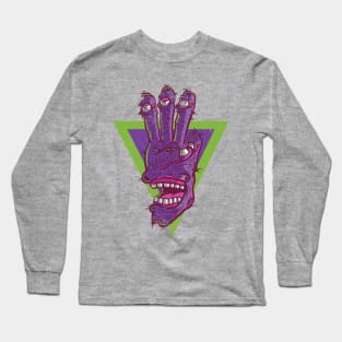 THREE FINGER MONSTER TASTY TREATS DESIGN T-shirt STICKERS CASES MUGS WALL ART NOTEBOOKS PILLOWS TOTES TAPESTRIES PINS MAGNETS MASKS T-Shirt Long Sleeve T-Shirt